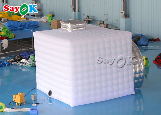 Cabine gonflable de photo de partie de promotion pliable gonflable de la tente LED avec la couleur blanche de ventilateur
