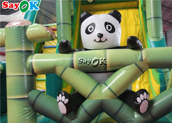 Glissière gonflable pour enfants Glissière gonflable pour casse-tête commerciale Glissière gonflable à thème de forêt de bambou Panda