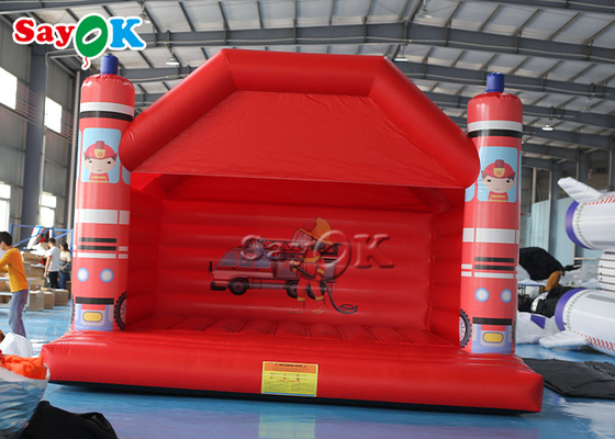 Trempoline gonflable rouge imprimé orienté de rebond du feu pour le parc d'attractions d'enfants