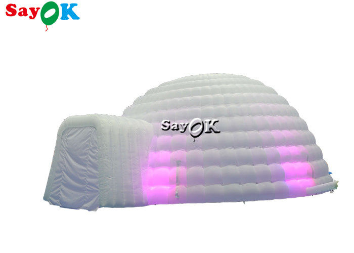 Tente gonflable igloo LED blanche pure Tente gonflable éclairage dôme rond Pour les événements de soirée Disco Tente gonflable à air