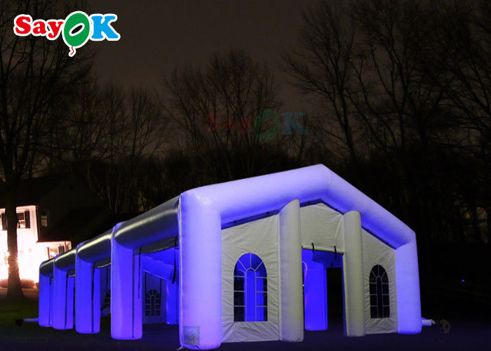 Tente l'épousant gonflable cubique de grande de LED tente gonflable extérieure blanche d'air