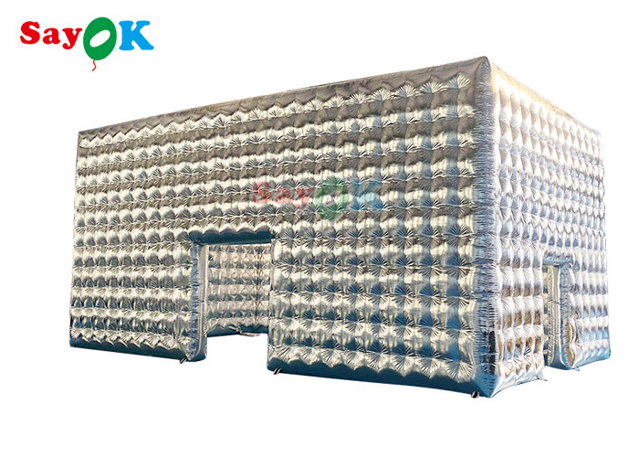 Tente cube gonflable argentée personnalisée pour les fêtes de mariage spectacle d'exposition événement Tente aérienne gonflable