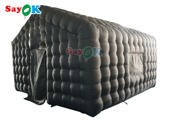 6x5x4mH Tente gonflable de club personnalisée noire grande fête portable LED éclairage gonflable Location de boîte de nuit