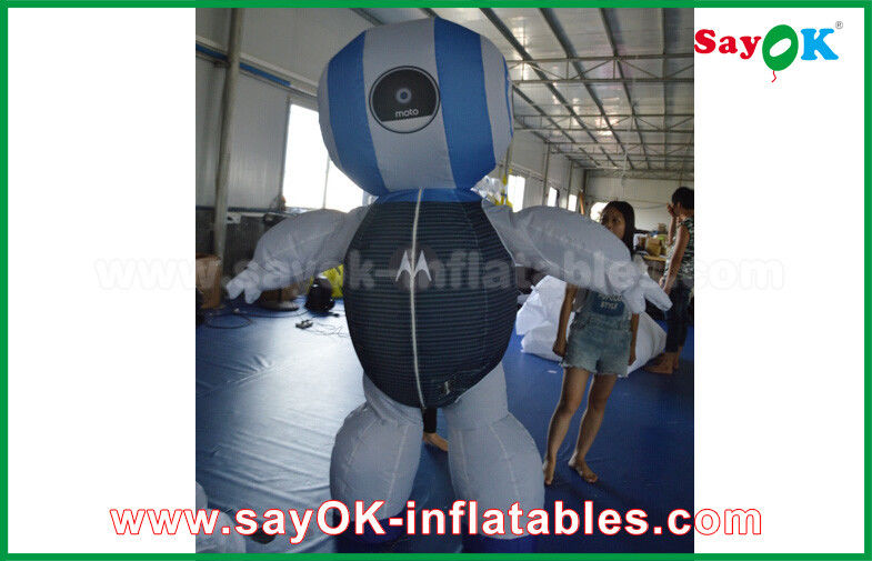 Robot gonflable géant personnalisé 2mH Robot de tissu d'Oxford personnalisé Produits gonflables bleus pour la publicité