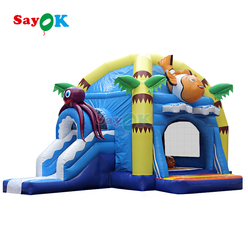 Sayok Château gonflable commercial en PVC, poisson-clown de mer, poulpe, maison gonflable gonflable pour enfants