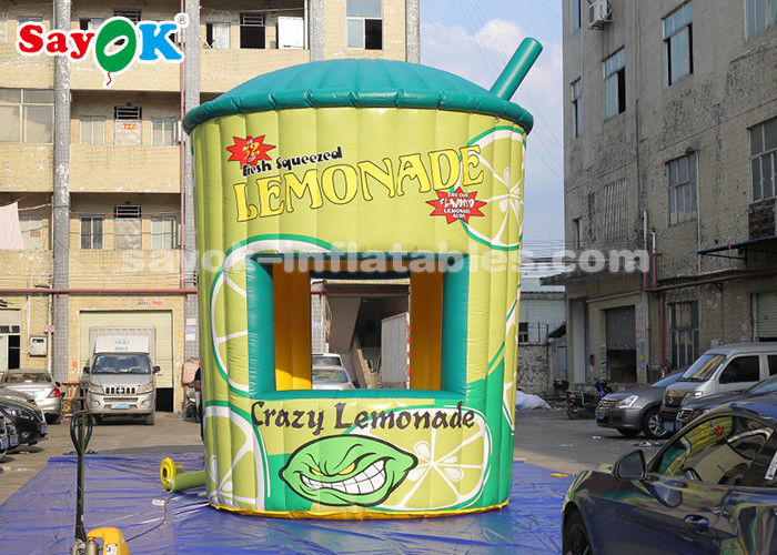 Tente gonflable 5m haute PVC gonflable stand de limonade avec souffleur pour les entreprises