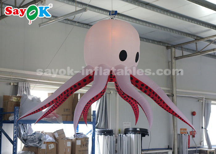 poulpe gonflable de tissu de nylon de 2m avec le contrôleur à distance pour la décoration de partie