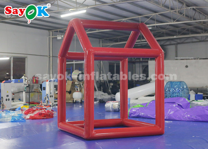 Produits gonflables faits sur commande rouges, cadre gonflable de cabine de photo de cube en bâche de PVC de 0.6mm pour la publicité