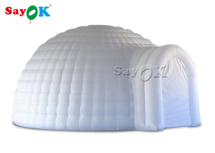 Tente gonflable extérieure 5m Tente gonflable igloo blanche avec lumière LED pour les mariages