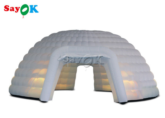 Camping en plein air 8m Grand luminaire LED Tente d'événement à dôme gonflable Tente à igloo gonflable