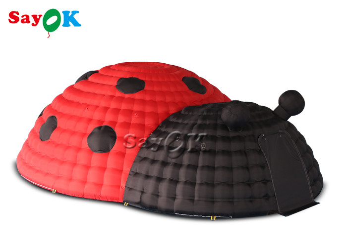 Tente gonflable de coccinelle de grand de tente de sphère air gonflable de Ladybird rouge et noire pour l'événement extérieur
