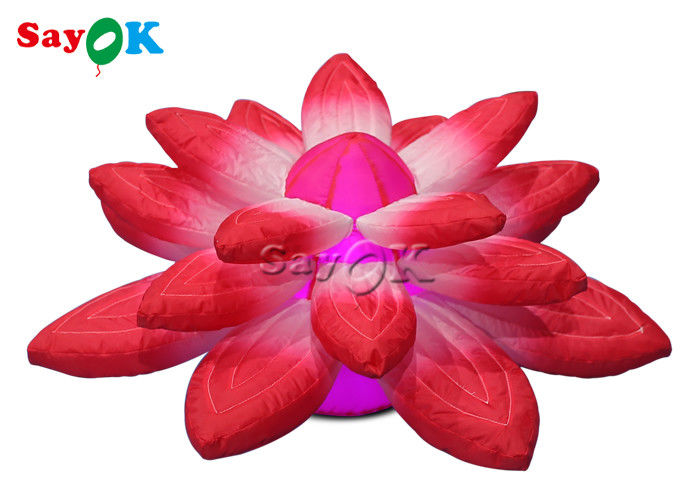 décoration d'étape de lobby de 3.28ft avec les lumières gonflables rouges accrochant le lotus