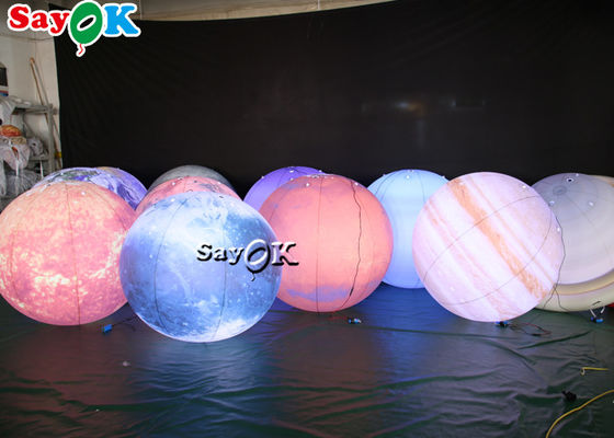 Matériel de allumage gonflable accrochant énorme de PVC de planètes de la décoration huit de LED