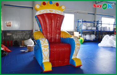Trône de publicité fait sur commande bleu et rouge/sofa de PVC Inflatables pour l'appui vertical
