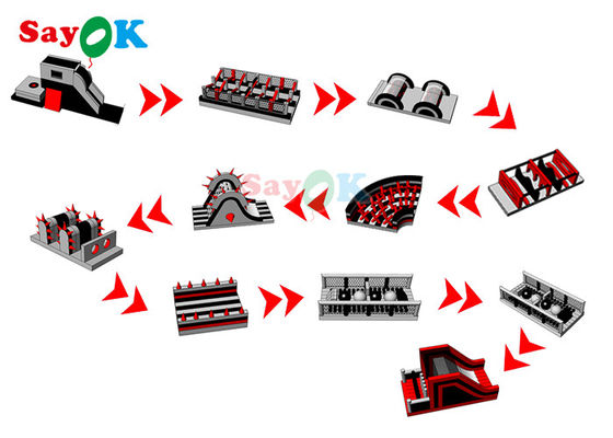 parcours du combattant gonflable de bâche de 150x3.8m emballant le jeu pour des événements