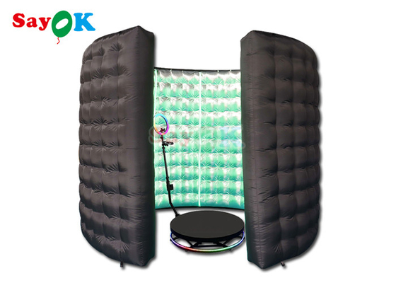 Photo booth gonflable noir personnalisé Événements de fête Blower Up Led 360 Photo Booth Enclosure
