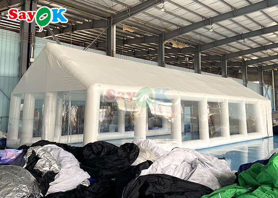 Tente de piscine privée gonflable en TPU Tente de couverture carré gonflable avec souffleur