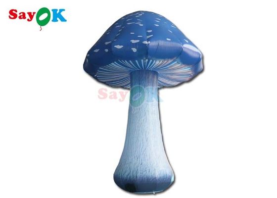 13.1ft Impression complète Champignon gonflable Led Lumière bleu Air Champignon Décoration d'événement