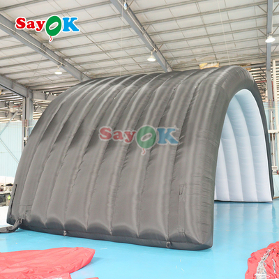 10x6x5.4mH Tente de scène gonflable à dôme noir pour événement de fête