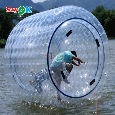 Saïok Boule flottante gonflable Aqua Zorbing Boule PVC transparente Cylindre humain Boule à bulles d'eau pour le jeu de l'eau