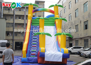 Glissière gonflable commerciale 8*4*7m PVC Coconut Tree Glissière gonflable avec deux souffleurs d'air pour enfants