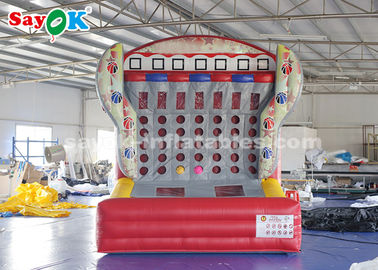 Les jeux gonflables de sports des jeux de plein air 0.4mm de bâche gonflable de PVC relient quatre 4 dans un match de basket de rangée