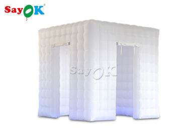 Cabine gonflable de photo de cube en GV de cabine de photo de Noël avec deux portes pour la location de noce