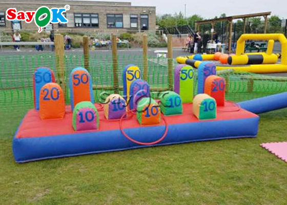 Jeu gonflable intéressant Ring Toss Games Photo Printing gonflable humain de battage de jeux gonflables extérieurs