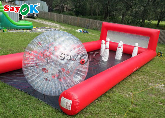 Les jeux gonflables de roulement gonflables de sports de PVC du jeu 0.6mm choisissent les goupilles humaines de boule de bowling de ruelles pour l'événement extérieur