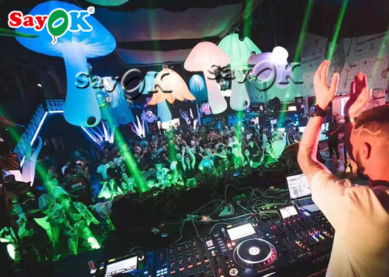 2M Tall Giant Colorful LED Inflatable Mushroom For Party Decoration