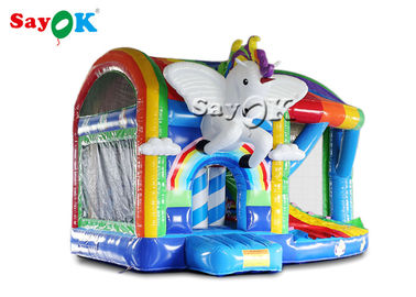 Arc-en-ciel extérieur Unicorn Bouncy Castle gonflable de PVC de terrain de jeu