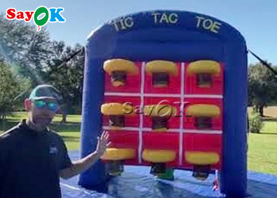 Tic gonflable d'intérieur de jeux gonflables d'arrière-cour Tac Toe Basketball Connect 3 dans le jeu de rangée
