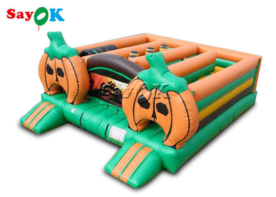 Thème commercial Halloween Maze Obstacle Course Inflatable Games gonflable de potiron pour des enfants