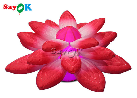 décoration d'étape de lobby de 3.28ft avec les lumières gonflables rouges accrochant le lotus
