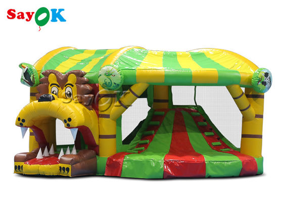 Glissière de Lion Theme Tarpaulin Inflatable Bounce pour le public d'arrière-cour