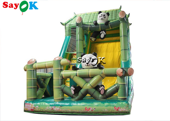 Glissière gonflable pour enfants Glissière gonflable pour casse-tête commerciale Glissière gonflable à thème de forêt de bambou Panda