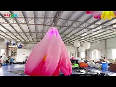 Scène de mariage décoration d'éclairage gonflable pendante fleur gonflable à LED