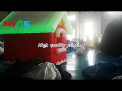 Shopping Mall Inflatable Holiday Decorations Inflatable Santa House Tent