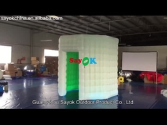 Tente menée gonflable gonflable noire de cabine photo ovale d'entrepôt avec le ventilateur attrayant