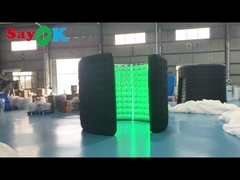 Le mur incurvé par noir gonflable de mur de cabine de photo d'usine a mené la cabine de photo