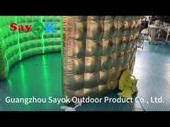 Photo booth 360 gonflable personnalisé en forme de boîtier or boîte de fond gonflable