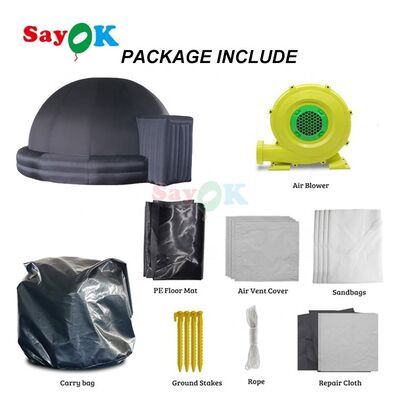 Sayok Noir 5m Portable Planétarium Dôme gonflable Taille personnalisée Tente de cinéma d'astronomie gonflable pour les événements scolaires en plein air