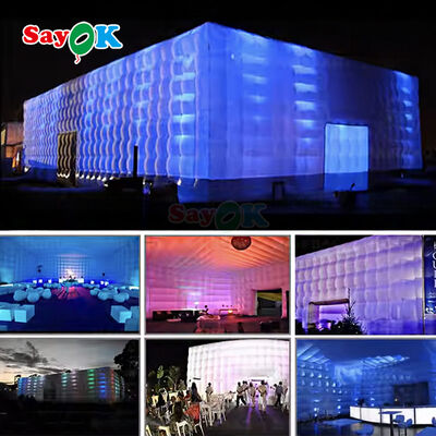 Sayok 100 personnes Capacité d'explosion Fête Event Club Tentes Tentes gonflables avec des lumières LED colorées