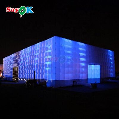 Sayok 20x10m Portable imperméable à l'eau en tissu d'Oxford LED éclairé Tente cube gonflable pour la fête Location de club d'événement
