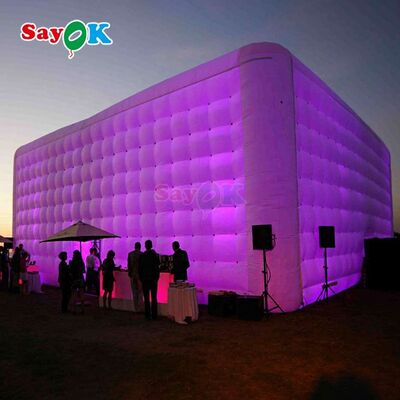 Sayok 20x10m Portable imperméable à l'eau en tissu d'Oxford LED éclairé Tente cube gonflable pour la fête Location de club d'événement