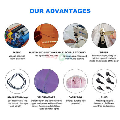 Sayok Grande Tente Publicitaire Extérieure pour Mariage, Club, Fêtes, Événements pour 200 Personnes avec LED