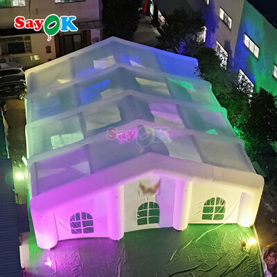 Tente gonflable géante d'extérieur résistante aux intempéries avec éclairage LED pour événements de 300 personnes