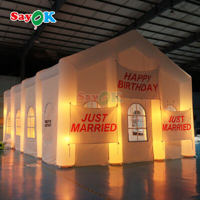 Tente d'air gonflable à LED portable avec tissu oxford étanche et résistant aux UV pour les événements en plein air