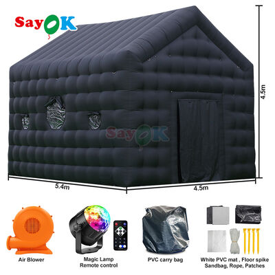 Tente de boîte de nuit gonflable portable avec tissu Oxford imperméable, éclairage LED personnalisable et installation rapide pour les événements en extérieur