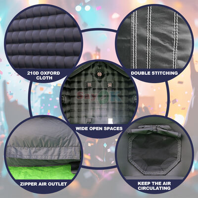 Tente de boîte de nuit gonflable portable avec tissu Oxford imperméable, éclairage LED personnalisable et installation rapide pour les événements en extérieur